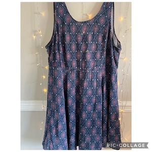 Patterned Pink and Blue Dress | Torrid | Size 4
